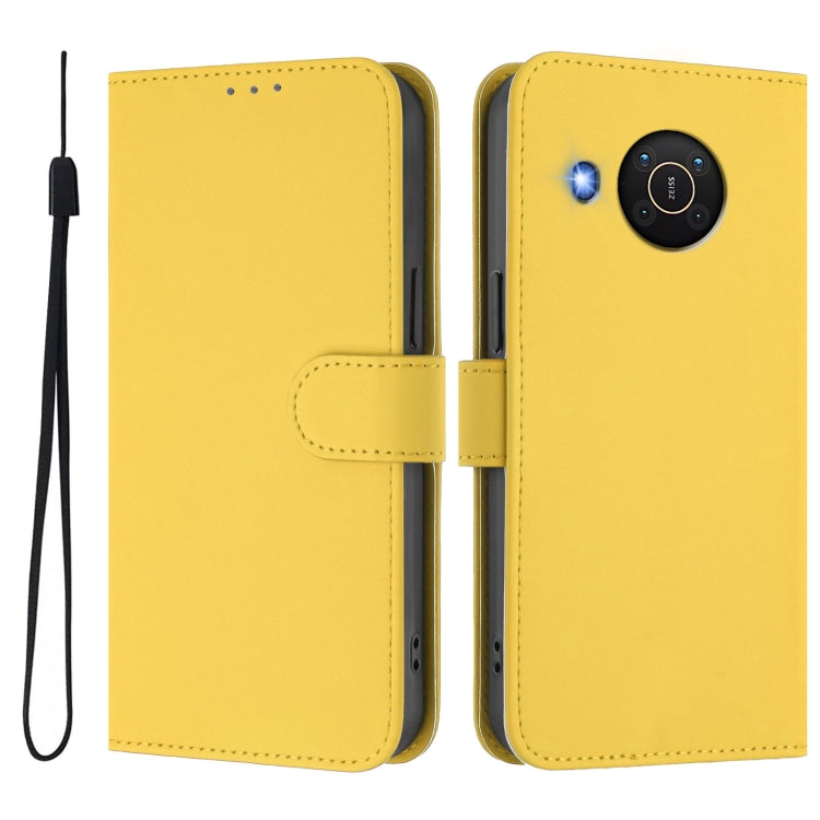 For Nokia X20 / X10 Skin Feel Solid Color Leather Phone Case with Lanyard
