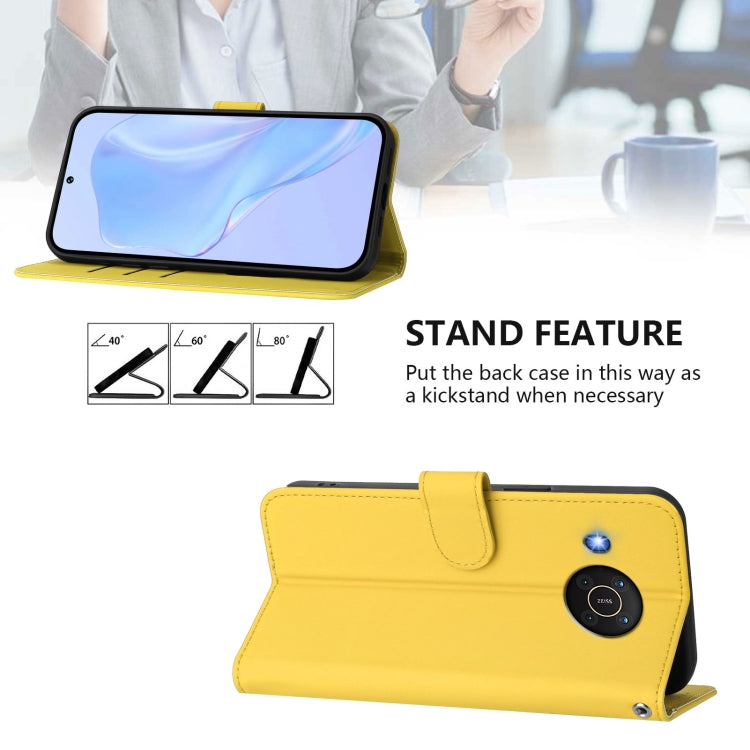 For Nokia X20 / X10 Skin Feel Solid Color Leather Phone Case with Lanyard