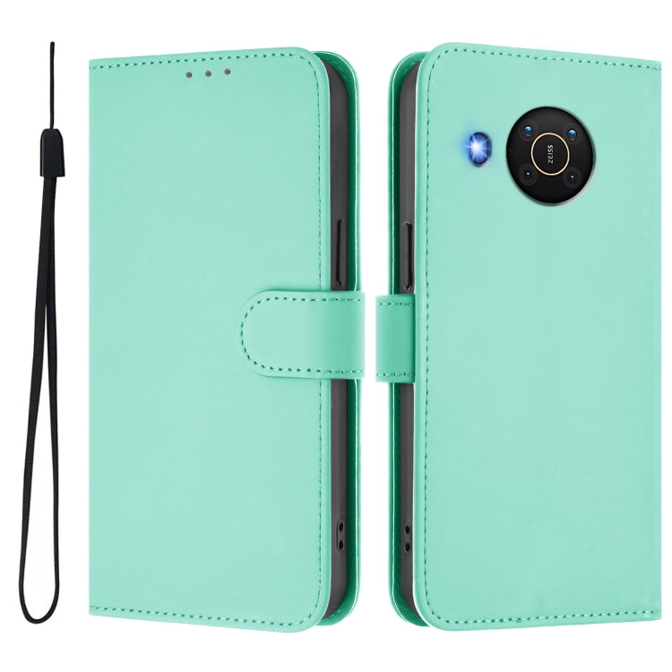 For Nokia X20 / X10 Skin Feel Solid Color Leather Phone Case with Lanyard