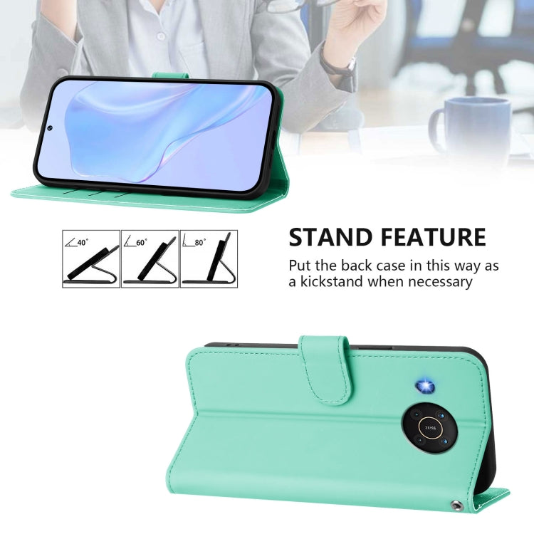 For Nokia X20 / X10 Skin Feel Solid Color Leather Phone Case with Lanyard