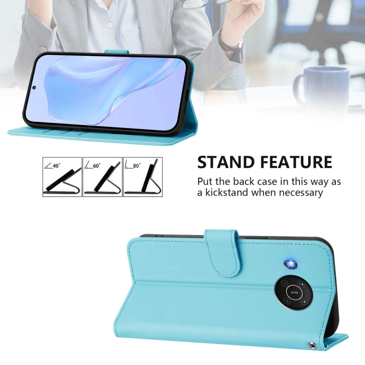 For Nokia X20 / X10 Skin Feel Solid Color Leather Phone Case with Lanyard