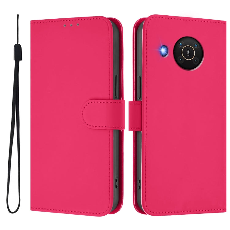 For Nokia X20 / X10 Skin Feel Solid Color Leather Phone Case with Lanyard