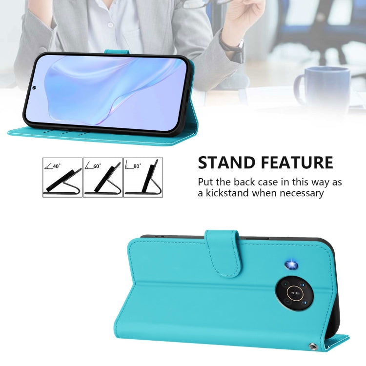 For Nokia X20 / X10 Skin Feel Solid Color Leather Phone Case with Lanyard