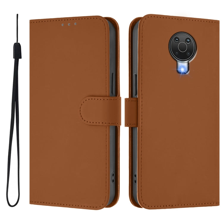 For Nokia 6.3 / G20 / G10 Skin Feel Solid Color Leather Phone Case with Lanyard