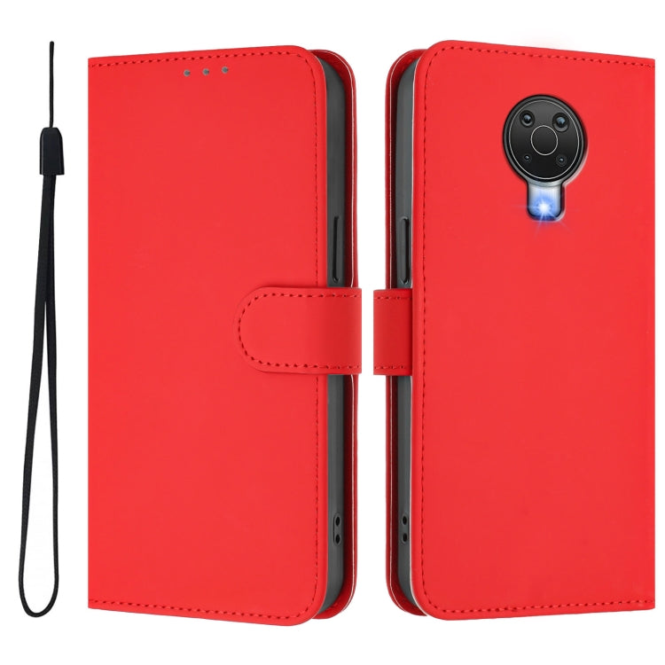 For Nokia 6.3 / G20 / G10 Skin Feel Solid Color Leather Phone Case with Lanyard