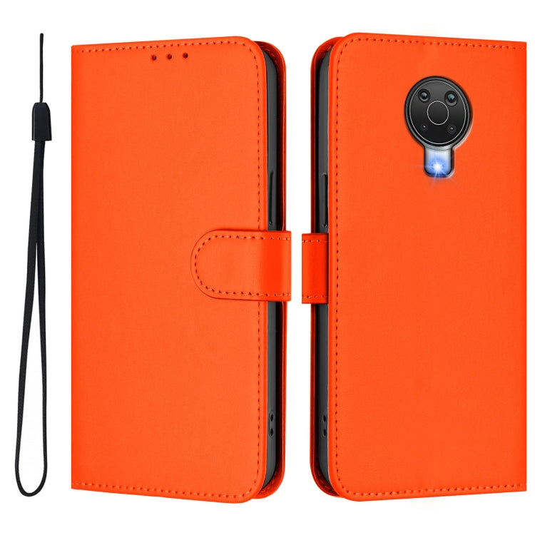 For Nokia 6.3 / G20 / G10 Skin Feel Solid Color Leather Phone Case with Lanyard