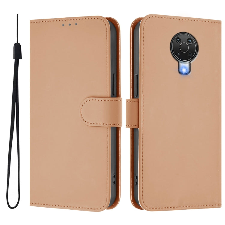 For Nokia 6.3 / G20 / G10 Skin Feel Solid Color Leather Phone Case with Lanyard