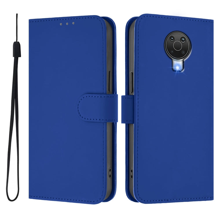 For Nokia 6.3 / G20 / G10 Skin Feel Solid Color Leather Phone Case with Lanyard