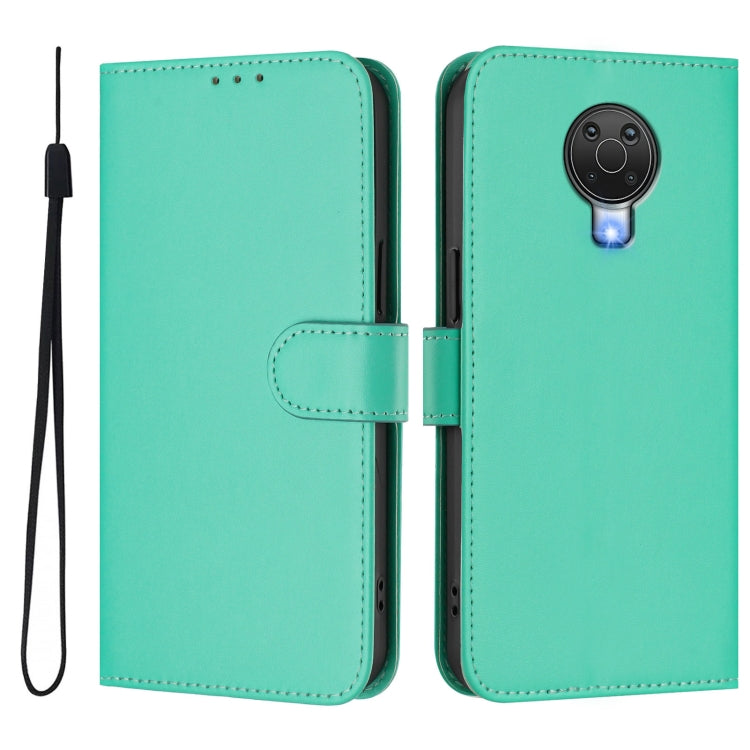 For Nokia 6.3 / G20 / G10 Skin Feel Solid Color Leather Phone Case with Lanyard