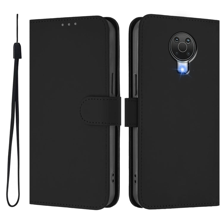 For Nokia 6.3 / G20 / G10 Skin Feel Solid Color Leather Phone Case with Lanyard