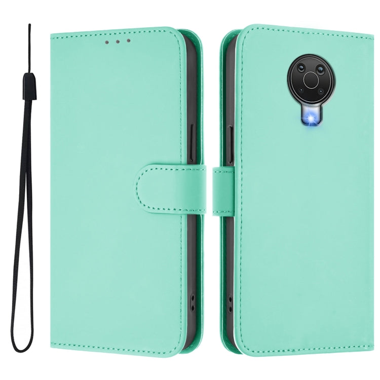 For Nokia 6.3 / G20 / G10 Skin Feel Solid Color Leather Phone Case with Lanyard