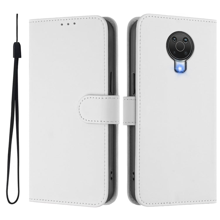 For Nokia 6.3 / G20 / G10 Skin Feel Solid Color Leather Phone Case with Lanyard
