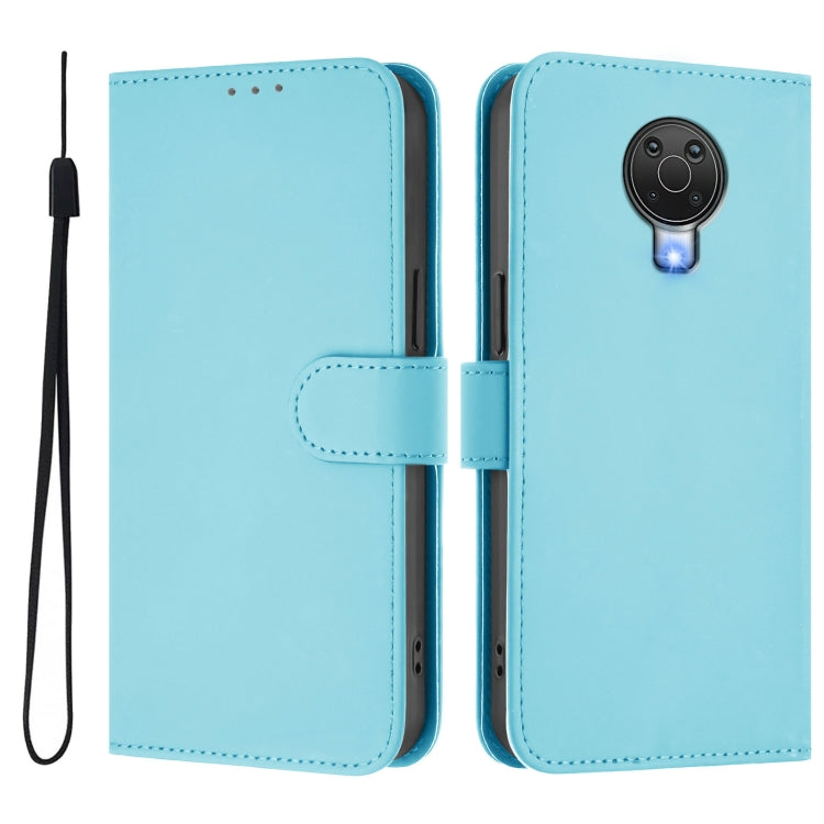 For Nokia 6.3 / G20 / G10 Skin Feel Solid Color Leather Phone Case with Lanyard