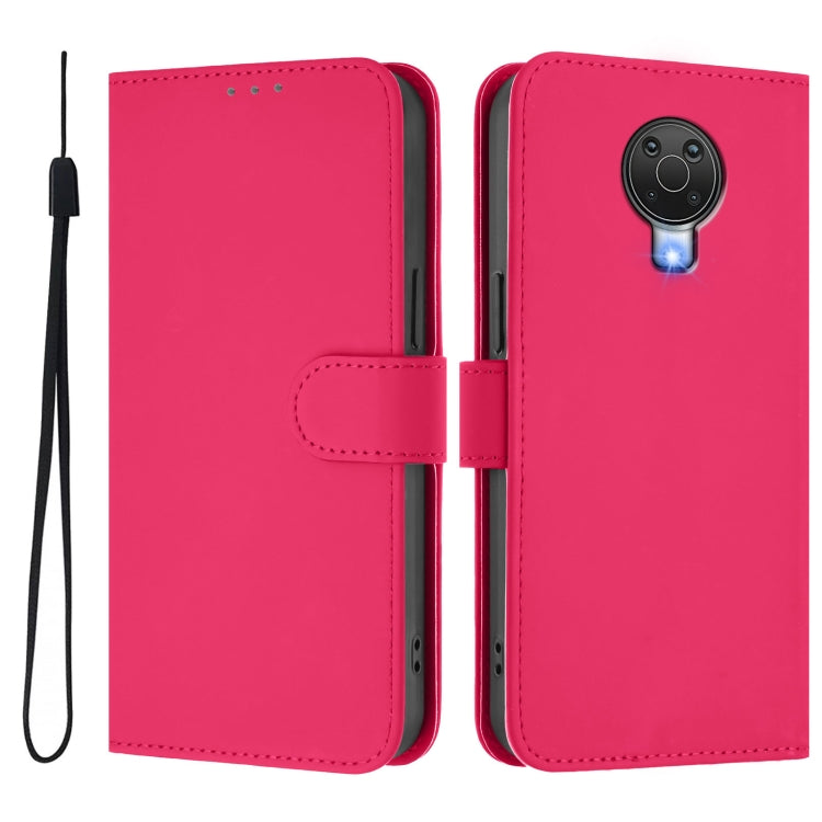 For Nokia 6.3 / G20 / G10 Skin Feel Solid Color Leather Phone Case with Lanyard