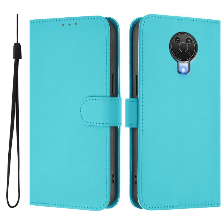 For Nokia 6.3 / G20 / G10 Skin Feel Solid Color Leather Phone Case with Lanyard