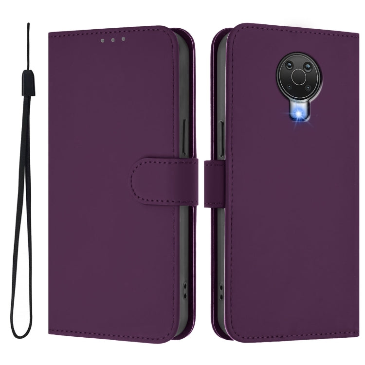 For Nokia 6.3 / G20 / G10 Skin Feel Solid Color Leather Phone Case with Lanyard