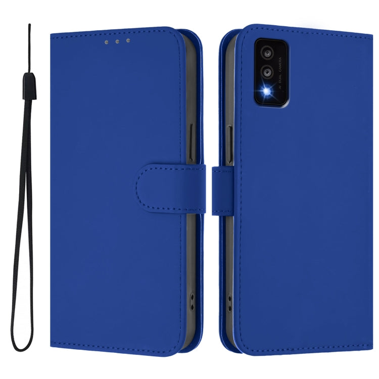 For TCL 30T Skin Feel Solid Color Leather Phone Case with Lanyard