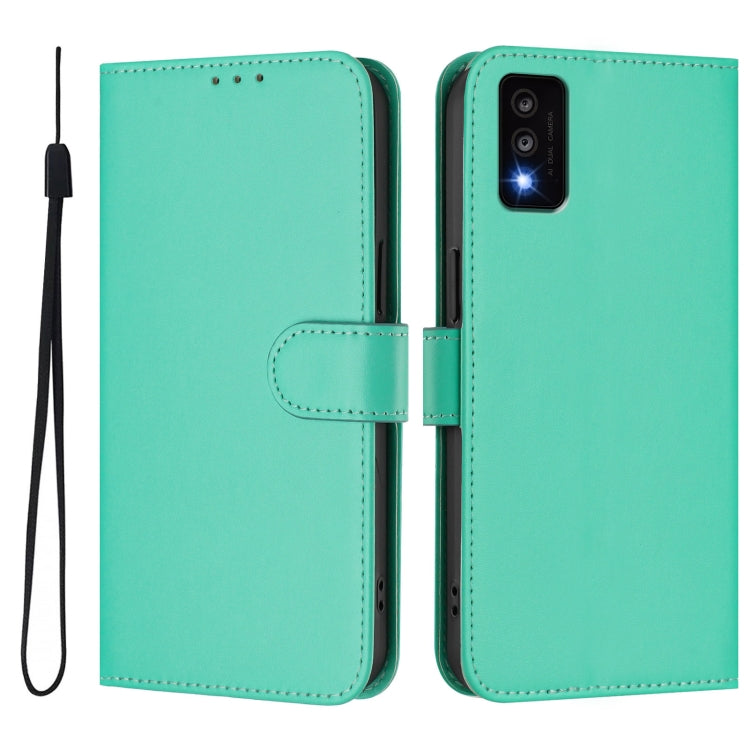 For TCL 30T Skin Feel Solid Color Leather Phone Case with Lanyard