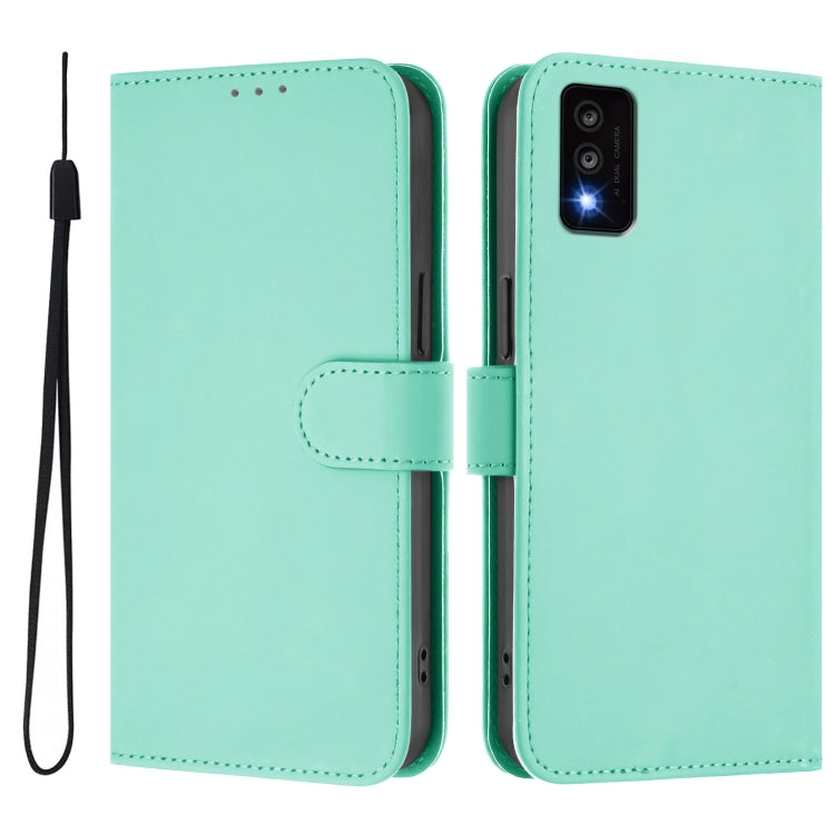 For TCL 30T Skin Feel Solid Color Leather Phone Case with Lanyard