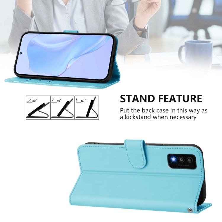 For TCL 30T Skin Feel Solid Color Leather Phone Case with Lanyard
