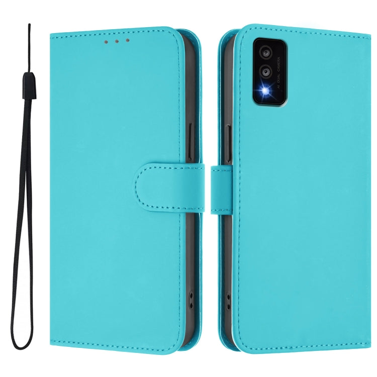 For TCL 30T Skin Feel Solid Color Leather Phone Case with Lanyard