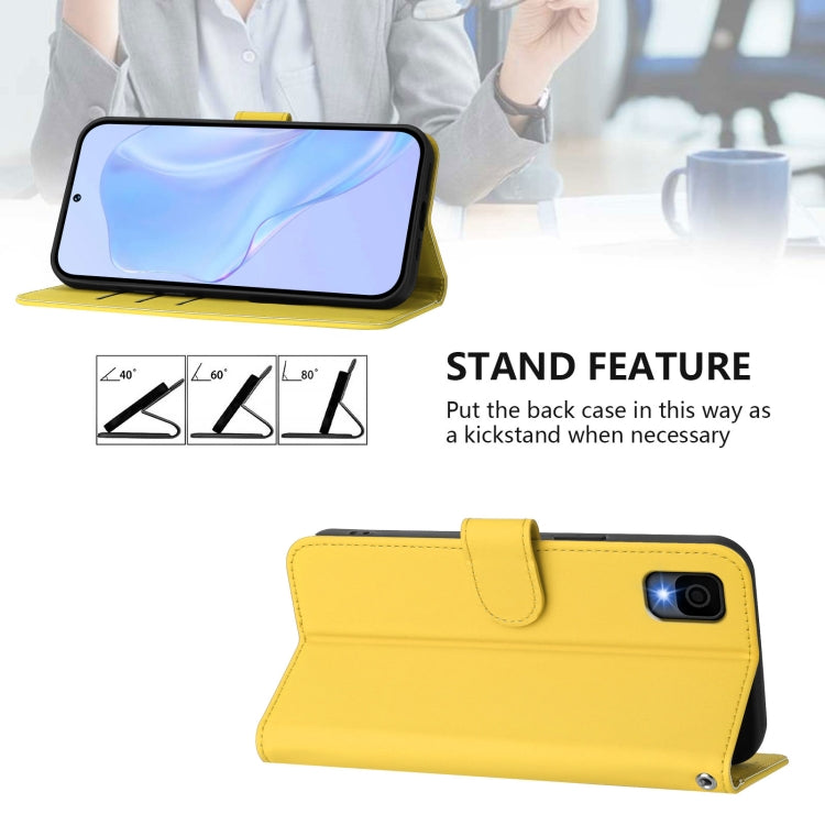 For TCL 30Z T602DL Skin Feel Solid Color Leather Phone Case with Lanyard