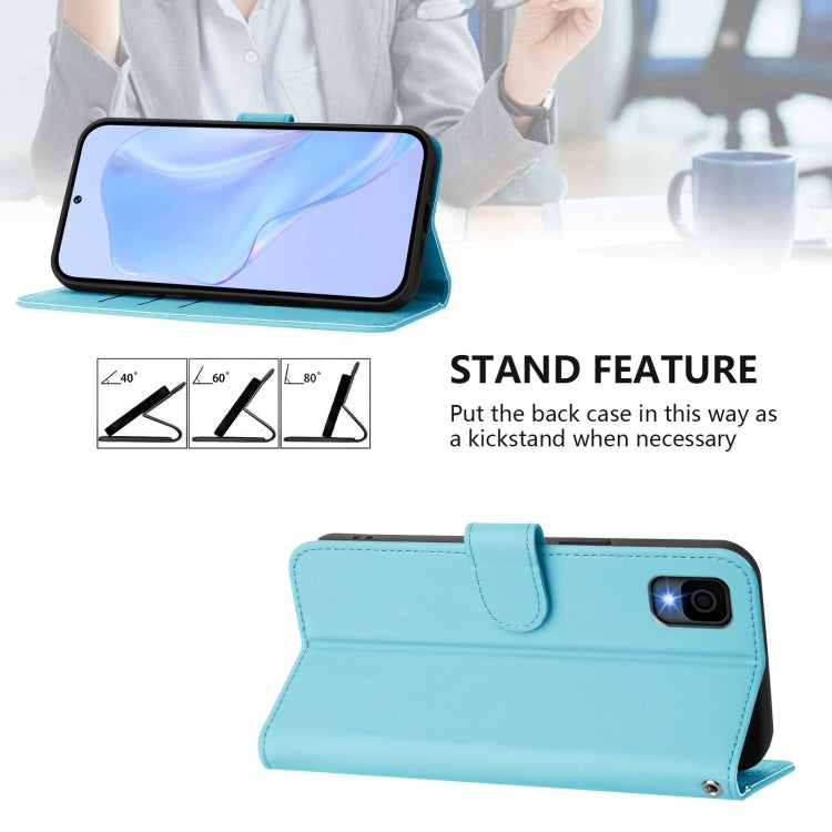 For TCL 30Z T602DL Skin Feel Solid Color Leather Phone Case with Lanyard