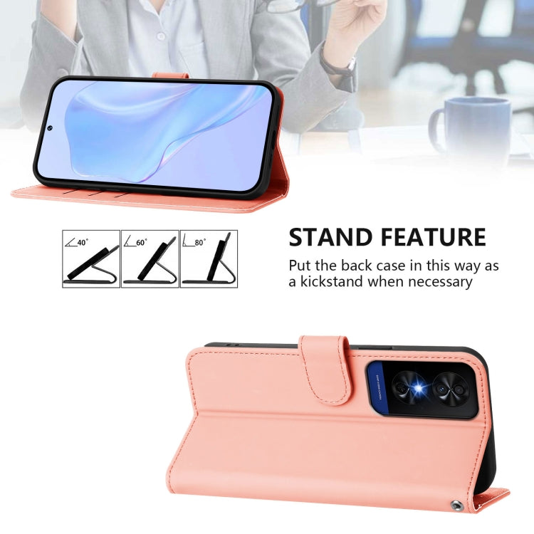 For TCL 50 5G / 50 XE NxtPaper 5G Skin Feel Solid Color Leather Phone Case with Lanyard