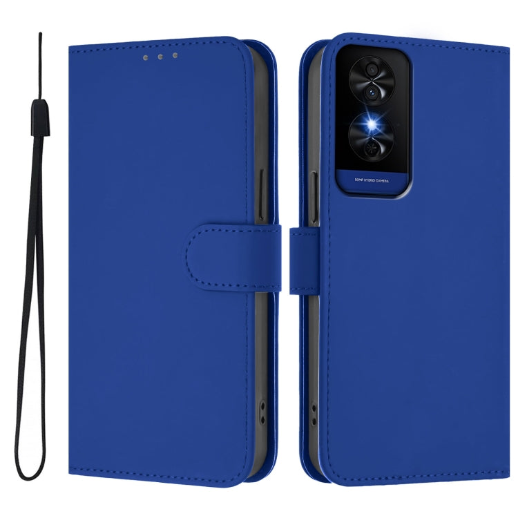 For TCL 50 5G / 50 XE NxtPaper 5G Skin Feel Solid Color Leather Phone Case with Lanyard