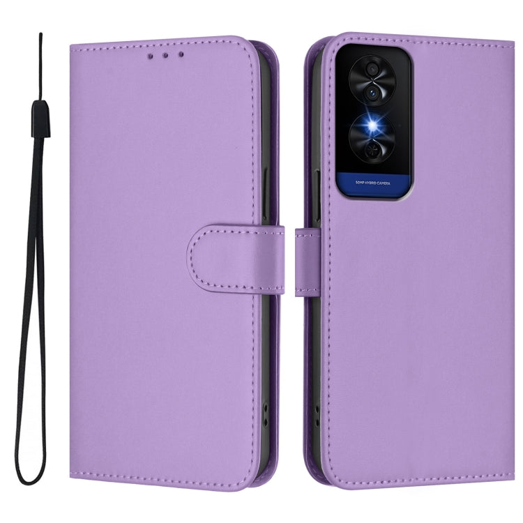 For TCL 50 5G / 50 XE NxtPaper 5G Skin Feel Solid Color Leather Phone Case with Lanyard