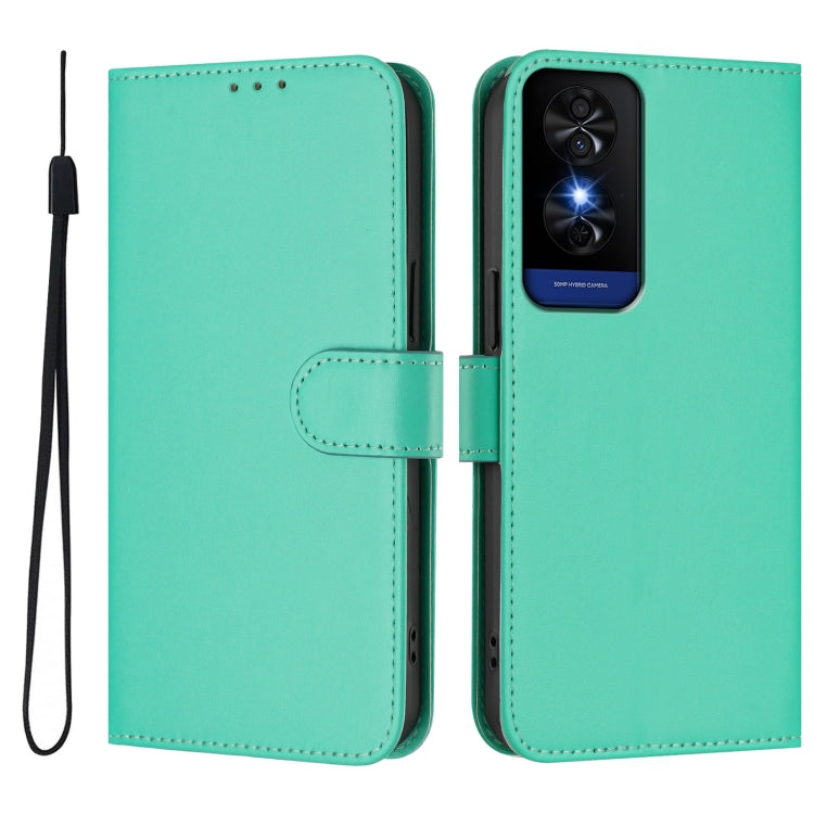 For TCL 50 5G / 50 XE NxtPaper 5G Skin Feel Solid Color Leather Phone Case with Lanyard