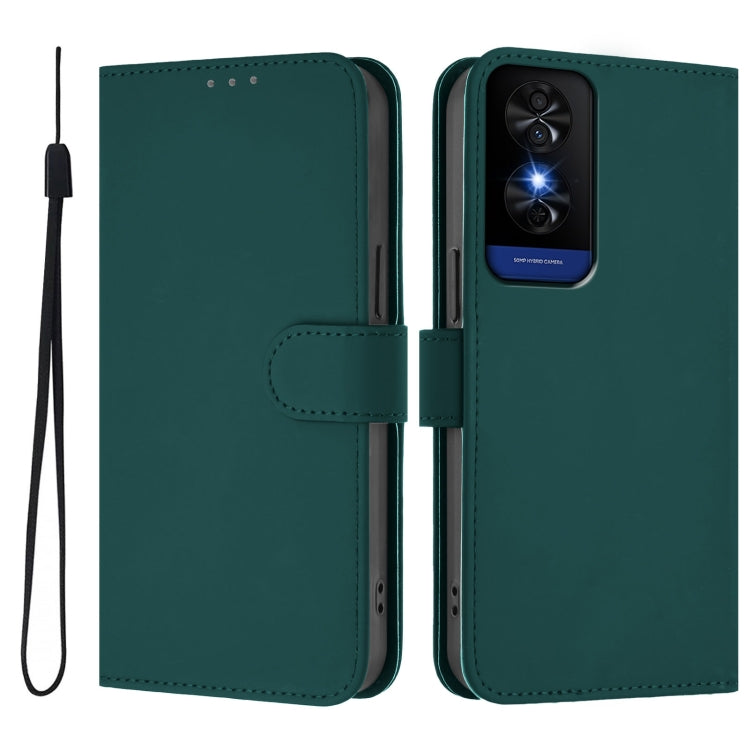 For TCL 50 5G / 50 XE NxtPaper 5G Skin Feel Solid Color Leather Phone Case with Lanyard