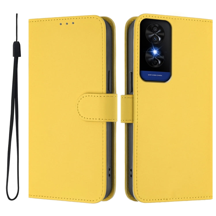 For TCL 50 5G / 50 XE NxtPaper 5G Skin Feel Solid Color Leather Phone Case with Lanyard
