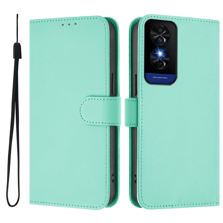 For TCL 50 5G / 50 XE NxtPaper 5G Skin Feel Solid Color Leather Phone Case with Lanyard