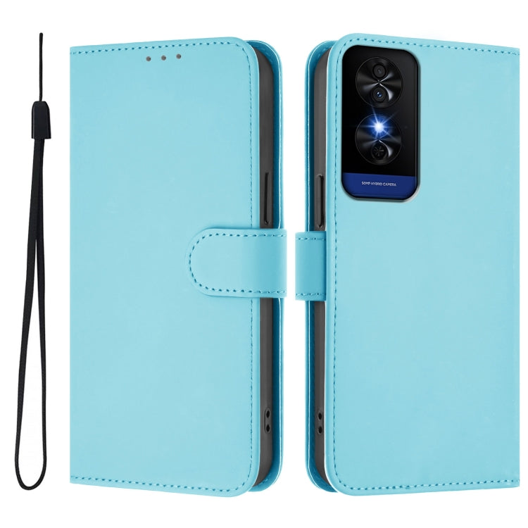 For TCL 50 5G / 50 XE NxtPaper 5G Skin Feel Solid Color Leather Phone Case with Lanyard