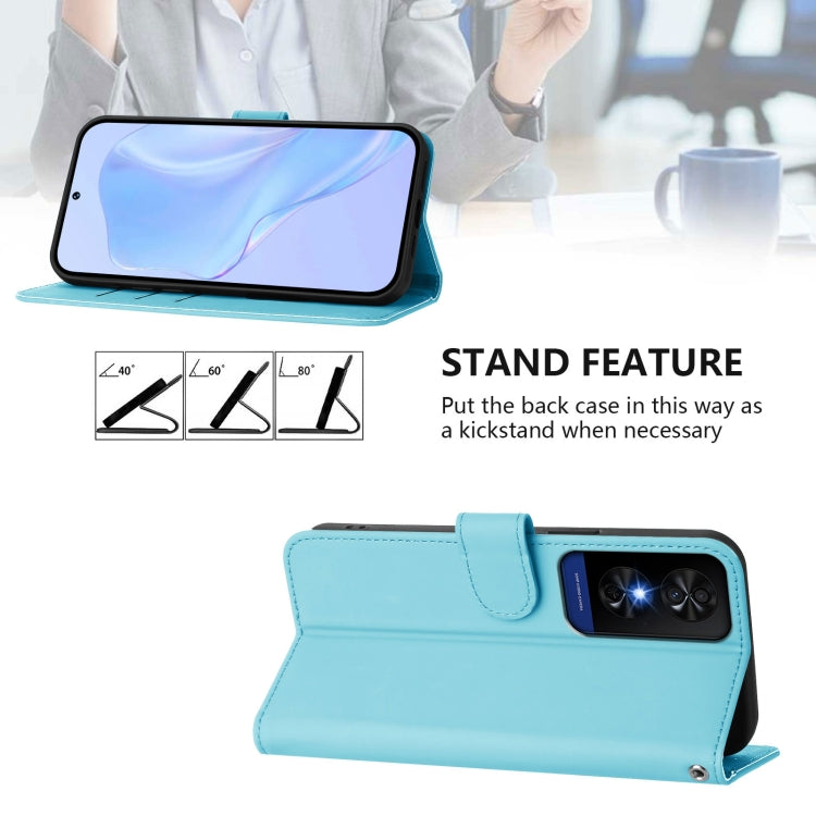 For TCL 50 5G / 50 XE NxtPaper 5G Skin Feel Solid Color Leather Phone Case with Lanyard