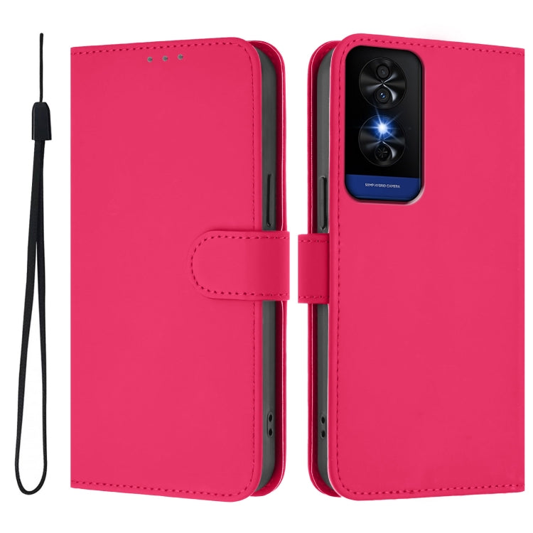 For TCL 50 5G / 50 XE NxtPaper 5G Skin Feel Solid Color Leather Phone Case with Lanyard