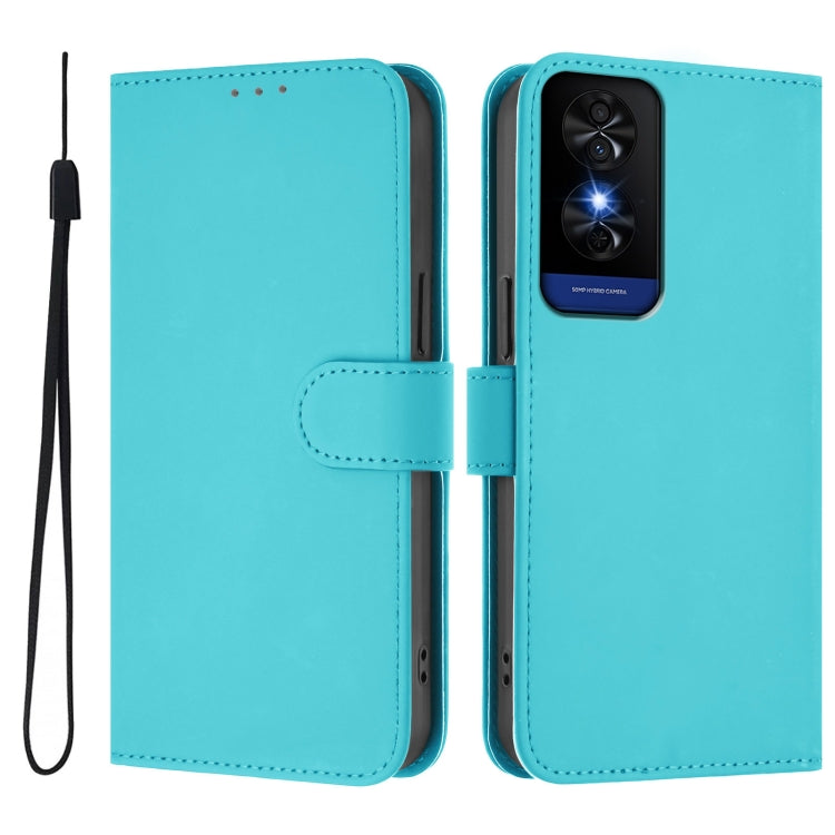 For TCL 50 5G / 50 XE NxtPaper 5G Skin Feel Solid Color Leather Phone Case with Lanyard