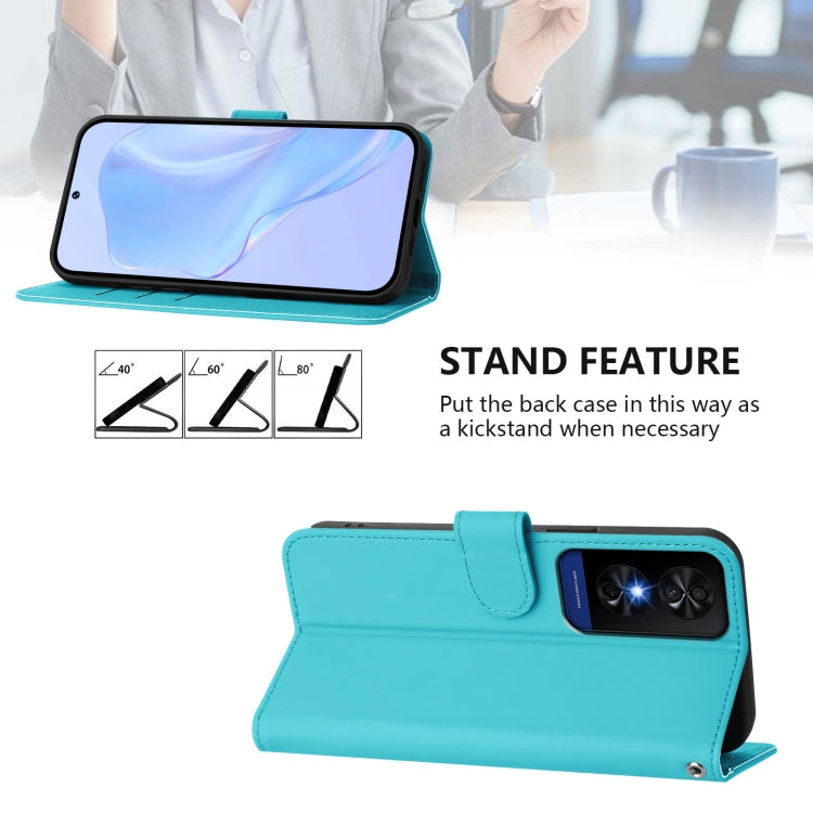 For TCL 50 5G / 50 XE NxtPaper 5G Skin Feel Solid Color Leather Phone Case with Lanyard