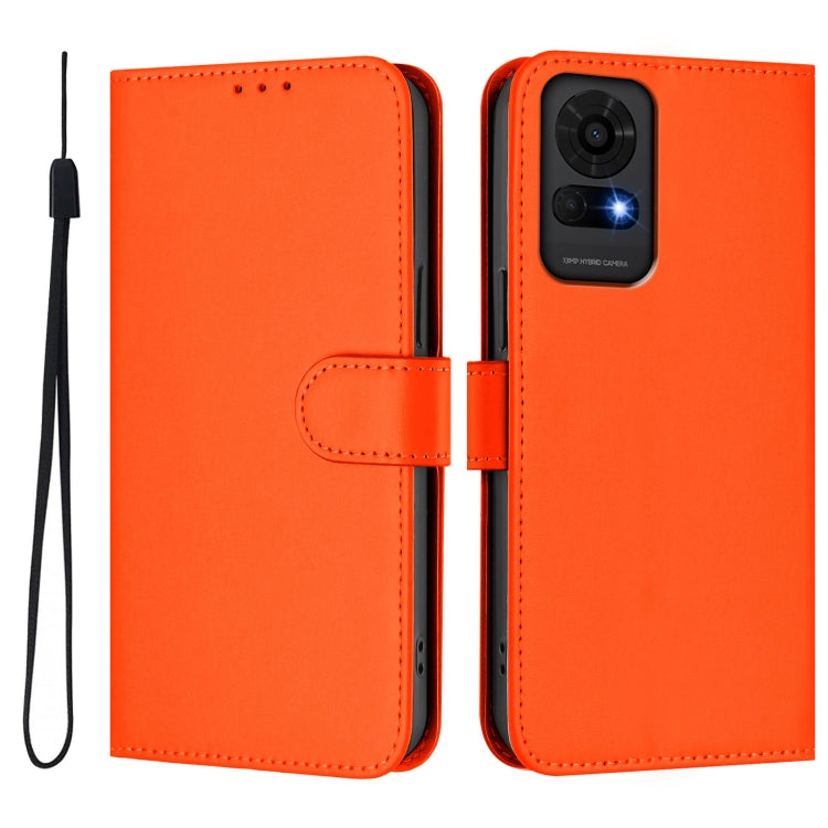 For TCL 50 LE Skin Feel Solid Color Leather Phone Case with Lanyard