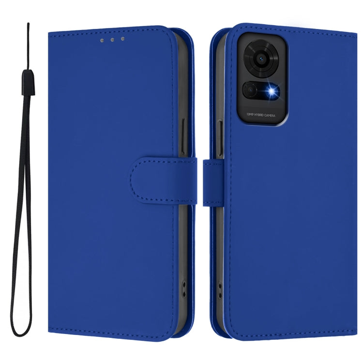 For TCL 50 LE Skin Feel Solid Color Leather Phone Case with Lanyard
