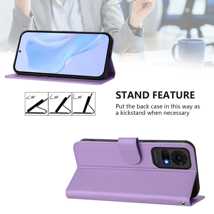 For TCL 50 LE Skin Feel Solid Color Leather Phone Case with Lanyard