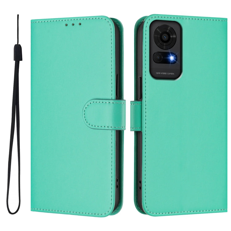 For TCL 50 LE Skin Feel Solid Color Leather Phone Case with Lanyard
