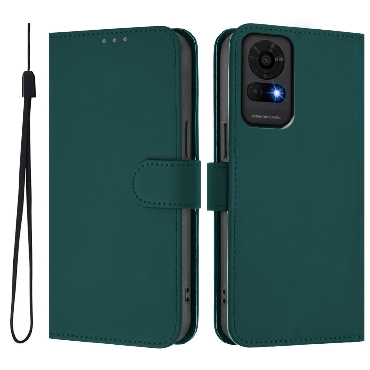 For TCL 50 LE Skin Feel Solid Color Leather Phone Case with Lanyard