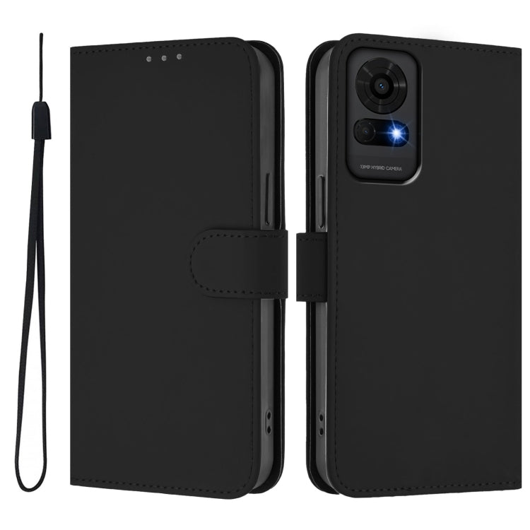 For TCL 50 LE Skin Feel Solid Color Leather Phone Case with Lanyard