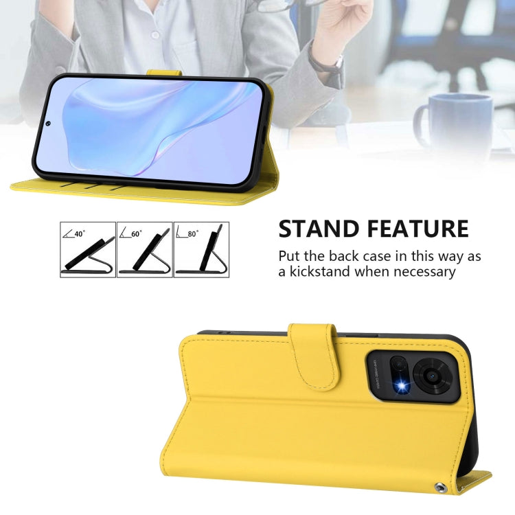 For TCL 50 LE Skin Feel Solid Color Leather Phone Case with Lanyard