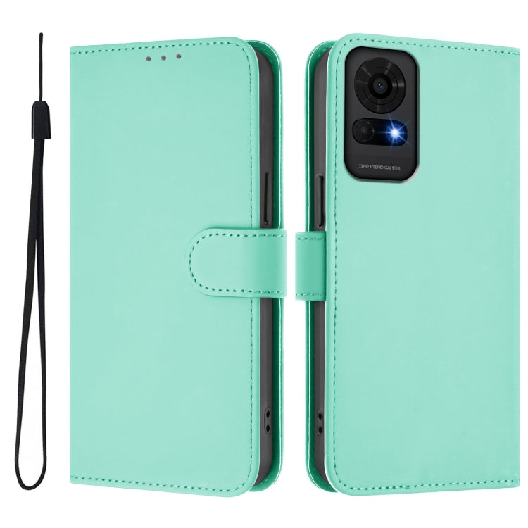 For TCL 50 LE Skin Feel Solid Color Leather Phone Case with Lanyard