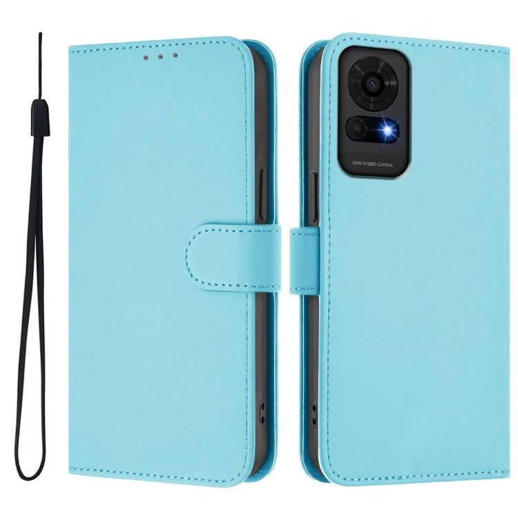 For TCL 50 LE Skin Feel Solid Color Leather Phone Case with Lanyard