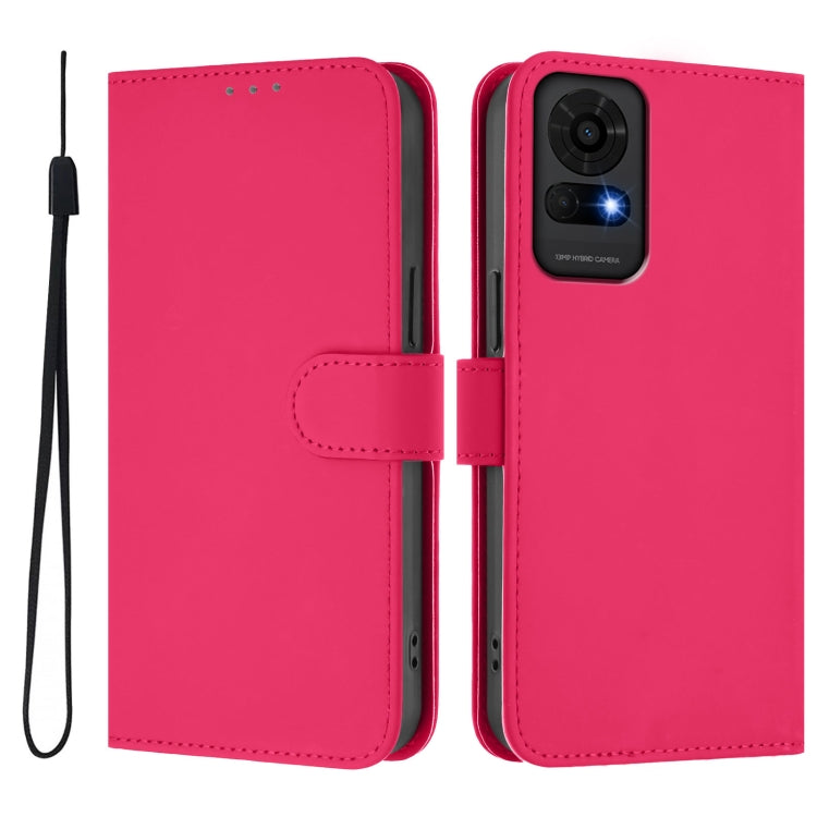 For TCL 50 LE Skin Feel Solid Color Leather Phone Case with Lanyard