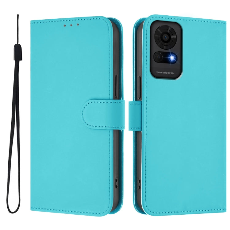 For TCL 50 LE Skin Feel Solid Color Leather Phone Case with Lanyard